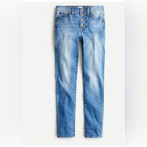 J. Crew Petite 9" High-Rise Toothpick Jeans caspian wash, raw hem, size 30P EUC
